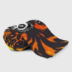 Плед флисовый In Flames рок панда и огонь, цвет: 3D-велсофт — фото 2
