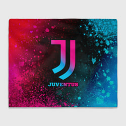 Плед флисовый Juventus - neon gradient, цвет: 3D-велсофт