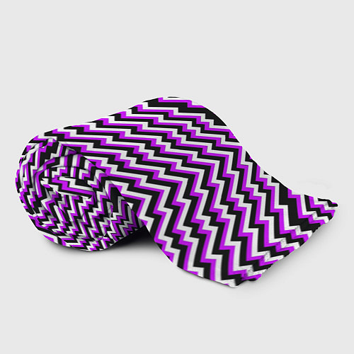 Плед Фиолетовые и белые ломаные линии / 3D-Велсофт – фото 2