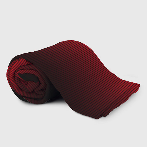 Плед Красно-чёрный градиент в полоску / 3D-Велсофт – фото 2