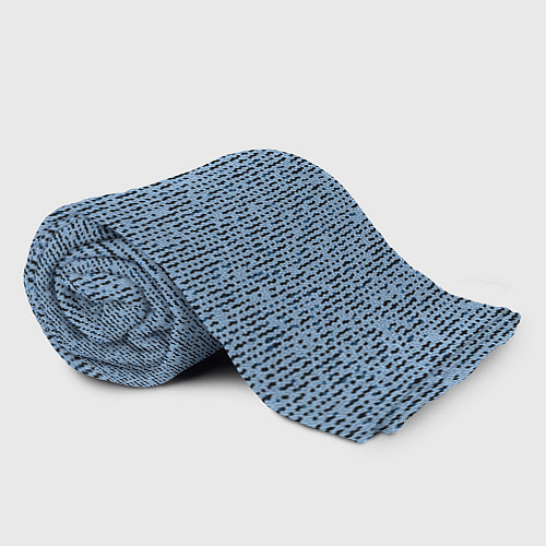 Плед Голубой с чёрным мелкая мозаика / 3D-Велсофт – фото 2