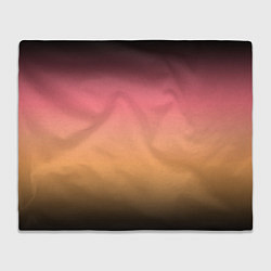 Плед флисовый Градиент затемнённый розово-жёлтый, цвет: 3D-велсофт