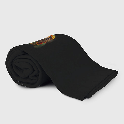 Плед Лев хиппи с дредами на черном фоне / 3D-Велсофт – фото 2