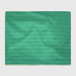 Плед флисовый Зелёный в синюю полоску, цвет: 3D-велсофт