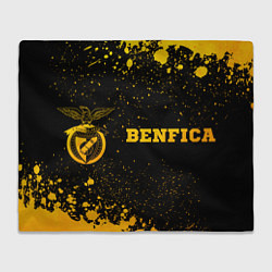 Плед флисовый Benfica - gold gradient по-горизонтали, цвет: 3D-велсофт