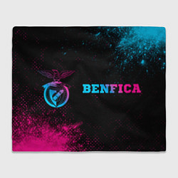 Плед флисовый Benfica - neon gradient по-горизонтали, цвет: 3D-велсофт