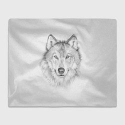 Плед флисовый Нарисованный волк зубами щёлк, цвет: 3D-велсофт
