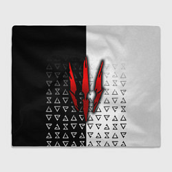 Плед флисовый Ведьмак - красные следы от когтей, цвет: 3D-велсофт