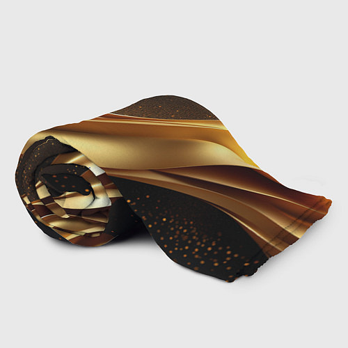 Плед Золотая стильная абстракция на черном фоне / 3D-Велсофт – фото 2