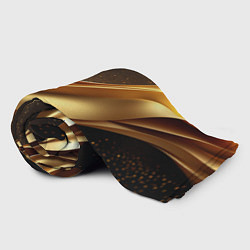 Плед флисовый Золотая стильная абстракция на черном фоне, цвет: 3D-велсофт — фото 2
