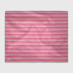 Плед флисовый Нежный розовый полосатый, цвет: 3D-велсофт