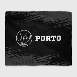 Плед флисовый Porto sport на темном фоне по-горизонтали, цвет: 3D-велсофт