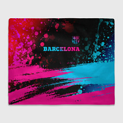 Плед флисовый Barcelona - neon gradient посередине, цвет: 3D-велсофт