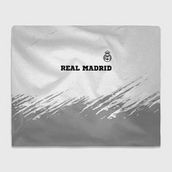 Плед флисовый Real Madrid sport на светлом фоне посередине, цвет: 3D-велсофт