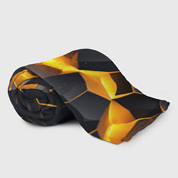 Плед флисовый Разлом черных плит и оранжевая лава, цвет: 3D-велсофт — фото 2