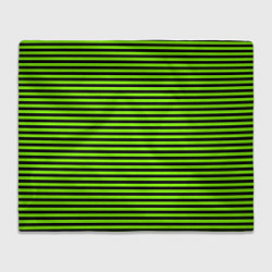Плед флисовый Кислотный зелёный в чёрную полоску, цвет: 3D-велсофт