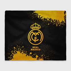 Плед флисовый Real Madrid - gold gradient, цвет: 3D-велсофт