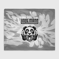 Плед флисовый Lindemann рок панда на светлом фоне, цвет: 3D-велсофт