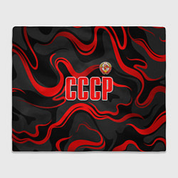 Плед флисовый СССР - red stripes, цвет: 3D-велсофт