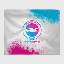 Плед флисовый Brighton neon gradient style, цвет: 3D-велсофт