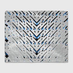 Плед флисовый Black and blue stripes on a white background, цвет: 3D-велсофт