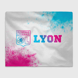 Плед флисовый Lyon neon gradient style по-горизонтали, цвет: 3D-велсофт