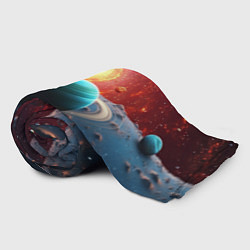 Плед флисовый Космос и разные планеты, цвет: 3D-велсофт — фото 2
