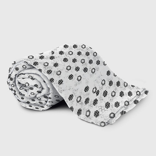 Плед Чёрные шестиугольники на белом фоне / 3D-Велсофт – фото 2