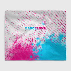 Плед флисовый Barcelona neon gradient style посередине, цвет: 3D-велсофт