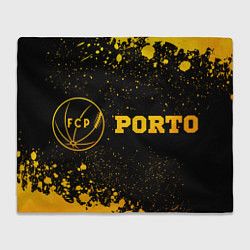 Плед флисовый Porto - gold gradient по-горизонтали, цвет: 3D-велсофт