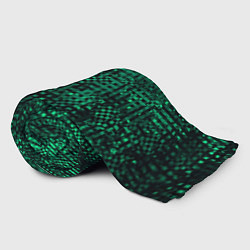 Плед флисовый Чёрно-зелёный абстрактный, цвет: 3D-велсофт — фото 2