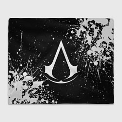 Плед флисовый White logo of assasin, цвет: 3D-велсофт