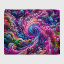 Плед флисовый Абстракция, водоворот из ярких красок, цвет: 3D-велсофт