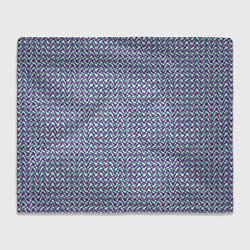 Плед флисовый Волнистые полосы текстурированный сиренево-бирюзов, цвет: 3D-велсофт