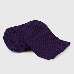 Плед флисовый Чёрно-фиолетовый ломаные полосы, цвет: 3D-велсофт — фото 2