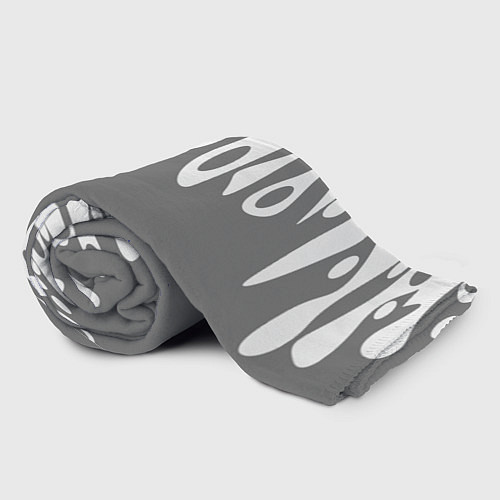 Плед Потеки белой краски на сером фоне / 3D-Велсофт – фото 2