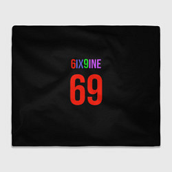 Плед флисовый 6ix9ine logo, цвет: 3D-велсофт