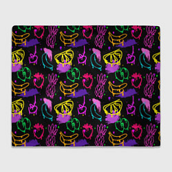 Плед флисовый Фруктовое граффити паттерн, цвет: 3D-велсофт