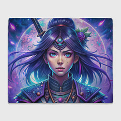 Плед флисовый Девушка самурай фэнтези стайл - big pictures, цвет: 3D-велсофт