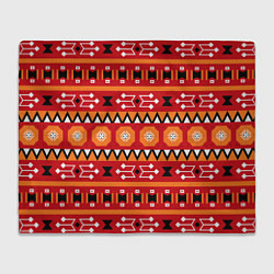 Плед флисовый Этническая геометрия в ярких цветах, цвет: 3D-велсофт