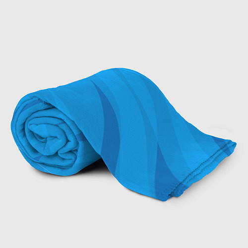 Плед Насыщенный голубой полосами / 3D-Велсофт – фото 2