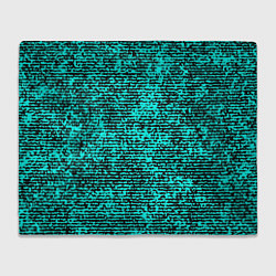 Плед флисовый Ярко-голубой в чёрную текстурированную полоску, цвет: 3D-велсофт