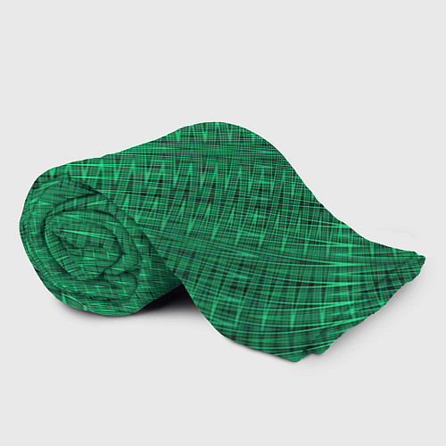 Плед Насыщенный зелёный текстурированный / 3D-Велсофт – фото 2