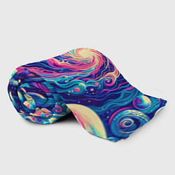 Плед флисовый Разноцветный бескрайний космос - нейросеть, цвет: 3D-велсофт — фото 2