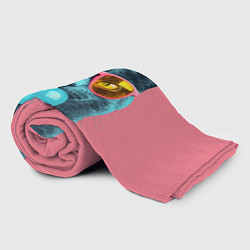 Плед флисовый Кот надувает жвачку, цвет: 3D-велсофт — фото 2