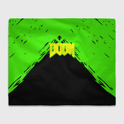 Плед флисовый Doom кислотное лого, цвет: 3D-велсофт