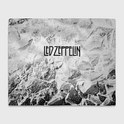 Плед флисовый Led Zeppelin white graphite, цвет: 3D-велсофт