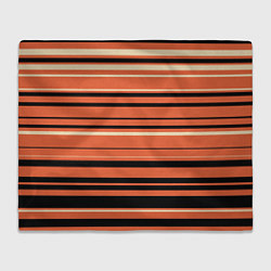 Плед флисовый Оранжевый полосами, цвет: 3D-велсофт
