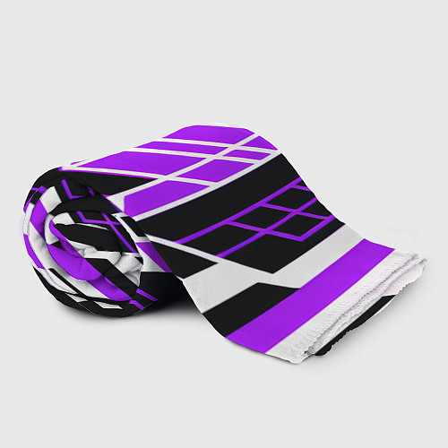 Плед Purple and black stripes on a white background / 3D-Велсофт – фото 2