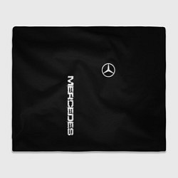 Плед флисовый Mercedes benz logo white auto, цвет: 3D-велсофт